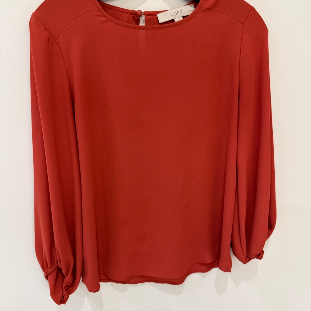 LOFT Elegant Scarlet Blouse